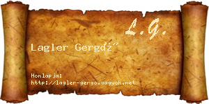 Lagler Gergő névjegykártya